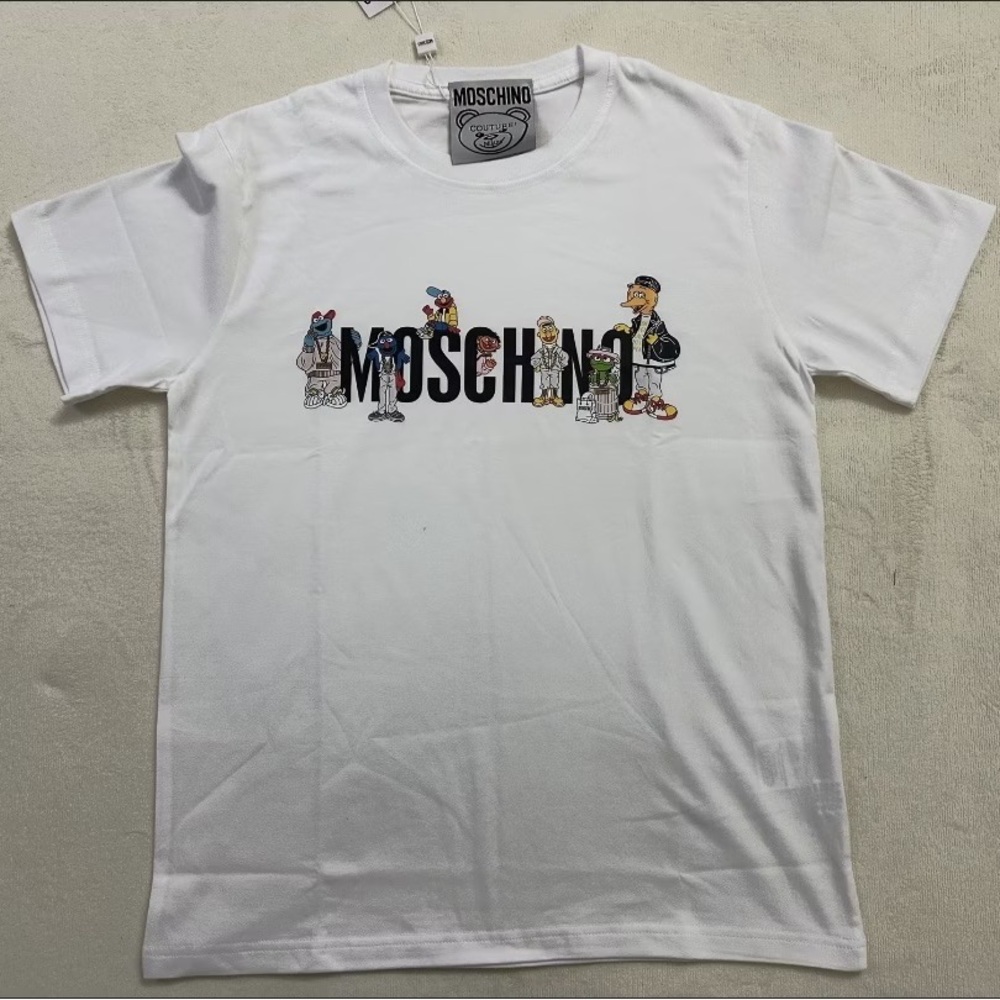 Moschino White Graphic Cartoon Logo Tee